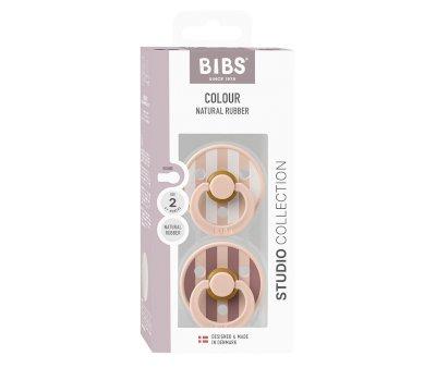 2 chupetas BIBS Studio Colour Round Block Blush Mix