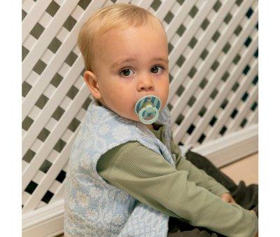 2 chupetas BIBS Studio Colour Round Block Nordic Mint Petrol Mix