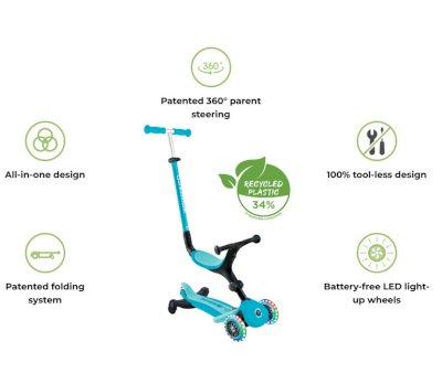 Scooter Go Up Active LED Lights 360 rosa pastel