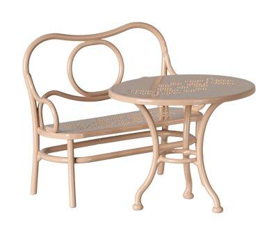 Tavolino da Caff e 1 Sedia Micro Maileg Pale Pink