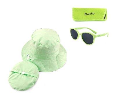 Occhiali (2-5)+Cappello da Spiaggia Bambini Verde UPF50+