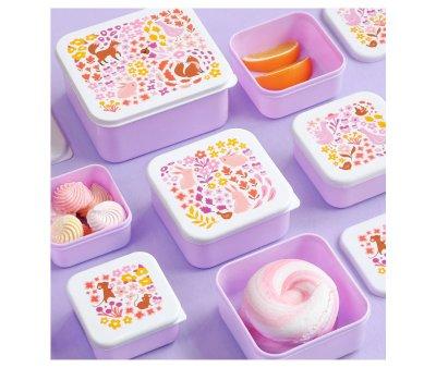 4 Cajitas Almuerzo y Snacks Flowers Garden