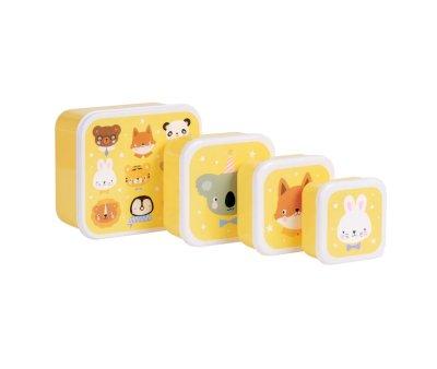 4 Cajitas Almuerzo y Snacks Animal Friends