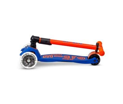Patinete Maxi Deluxe Plegable Neon Led Azul / Naranja