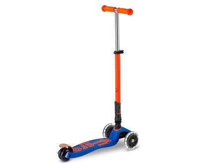 Patinete Maxi Deluxe Plegable Neon Led Azul / Naranja
