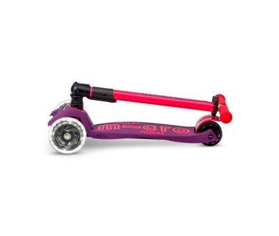 Patinete Maxi Deluxe Plegable Neon Led Lila / Rosa