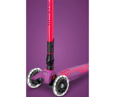 Patinete Maxi Deluxe Plegable Neon Led Lila / Rosa