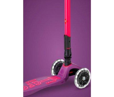 Patinete Maxi Deluxe Plegable Neon Led Lila / Rosa