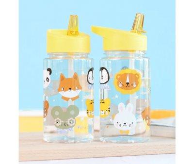 Botella Plstico con Pajita Animal Friends 450ml