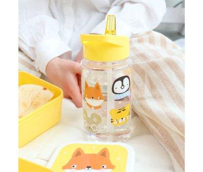 Botella Plstico con Pajita Animal Friends 450ml