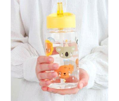Botella Plstico con Pajita Animal Friends 450ml