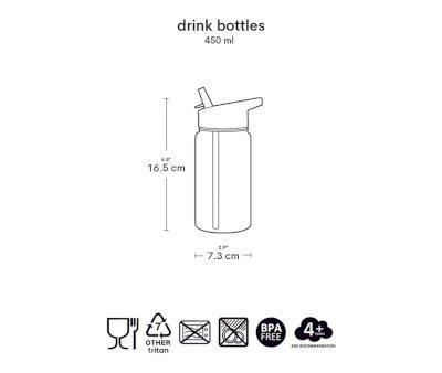 Botella Plstico con Pajita Animal Friends 450ml