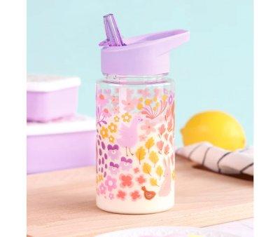 Botella Plstico con Pajita Flowers Garden 450 ml