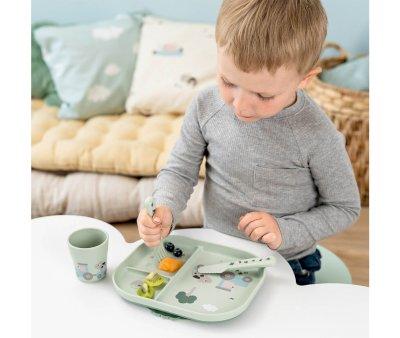 Set Vajilla con Ventosa Foodie Tiny Farm Green