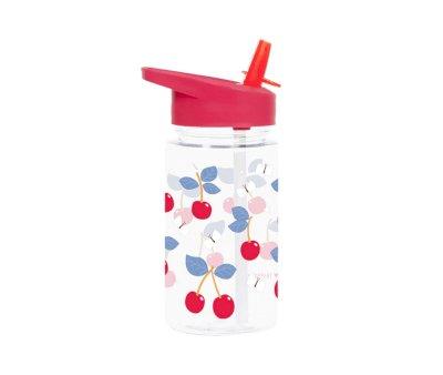 Botella Plstico con Pajita 450ml Cherries