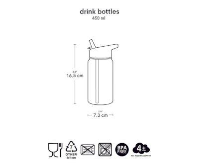 Botella Plstico con Pajita 450ml Cherries