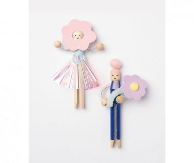 50 Pinzas de Madera Retro Natur