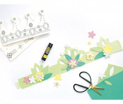 6 Coronas de Papel Folia White Crown