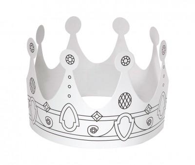 6 Coronas de Papel Folia White Crown