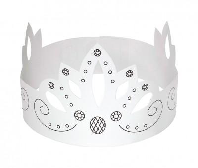 6 Coronas de Papel Folia White Crown