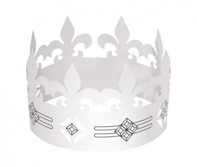 6 Coronas de Papel Folia White Crown