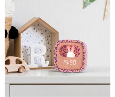 Despertador y Luz Nocturna Billy Pink Leopard