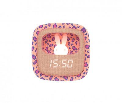 Despertador y Luz Nocturna Billy Pink Leopard