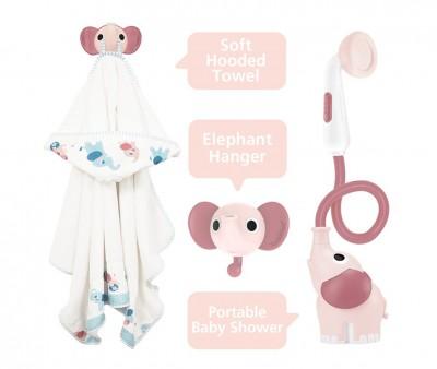 Set Bao Ducha Elefante y Capa Rosa
