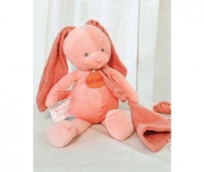 Peluche Conejo con Mini Doudou Terracota Personalizable