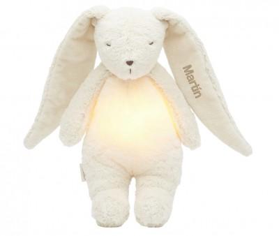 Peluche Lumire-Son Lapin Bio Moonie Cappuccino Natur Personnalisable
