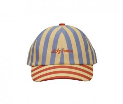 Berretto Stripes Blue Whale + Sandy Yellow Personalizzabile