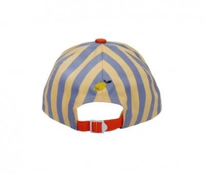 Berretto Stripes Blue Whale + Sandy Yellow Personalizzabile