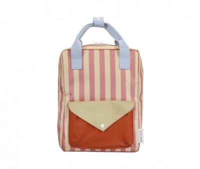 Mochila Escolar Mdio Personalizvel Wonders Stripes Coral Pink e Sandy Yellow