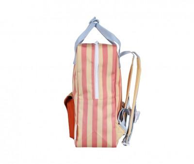 Mochila Escolar Mdio Personalizvel Wonders Stripes Coral Pink e Sandy Yellow