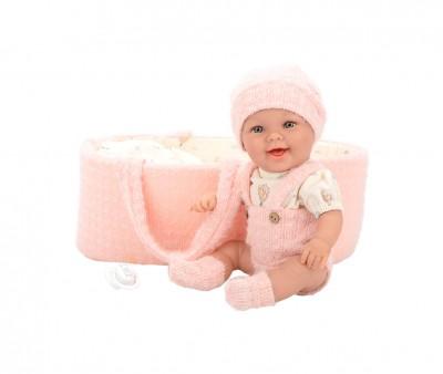 Boneca rosa Elegance Gadi com bolsa de transporte 
33 cm
