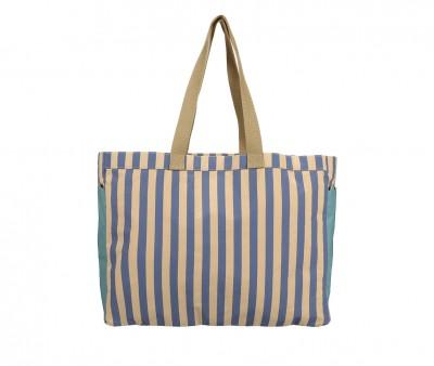 Bolso Shopper Stripes Blue Whale+Sandy Yellow Wonders of The Deep Sea