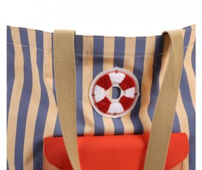 Bolso Shopper Stripes Blue Whale+Sandy Yellow Wonders of The Deep Sea