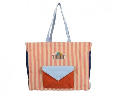 Bolso Shopper Stripes Coral Pink+Sandy Yellow Wonders of The Deep Sea