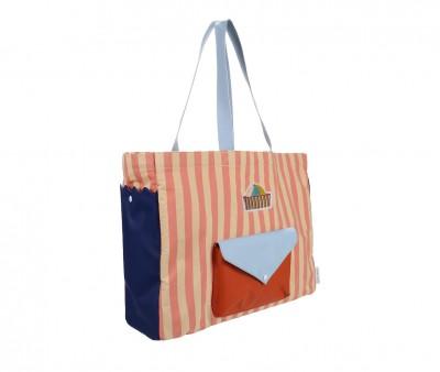 Bolso Shopper Stripes Coral Pink+Sandy Yellow Wonders of The Deep Sea