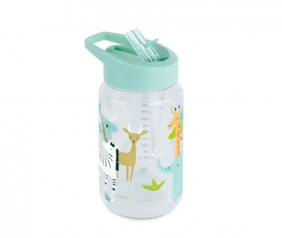 Botella Plstico con Pajita Kiddie Jungle Personalizable