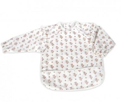 Babero con Mangas Botton Flores
