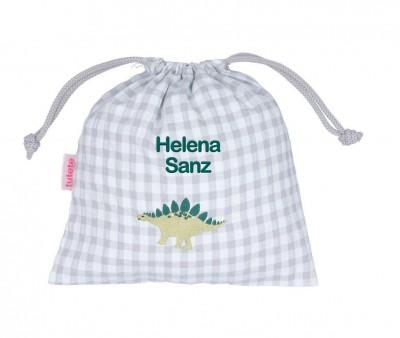 Bolsa Merienda Dinosaurio Cuadros Personalizable