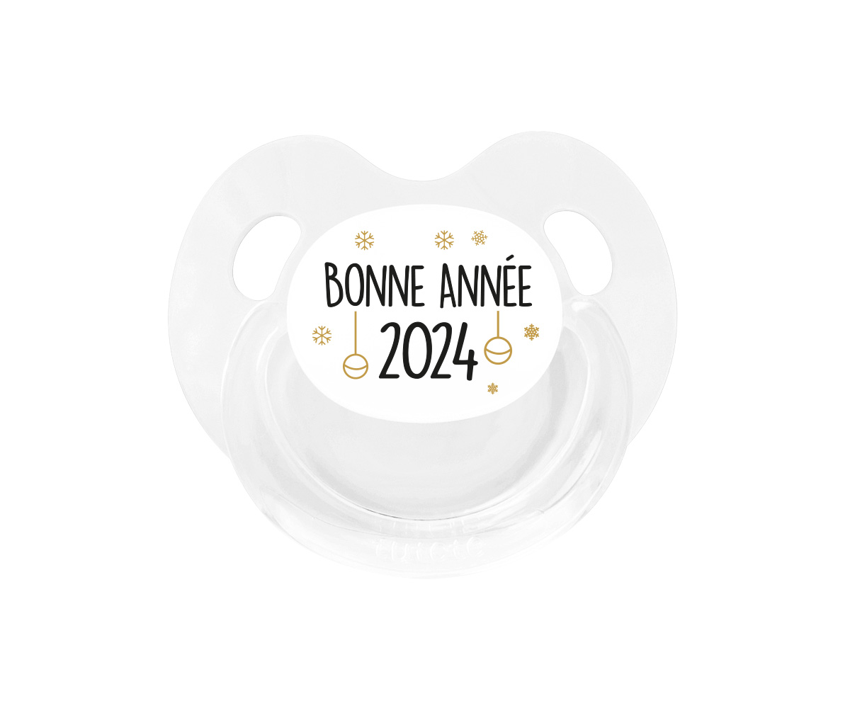 Sucette Retro Blanc Bonne Année 2024