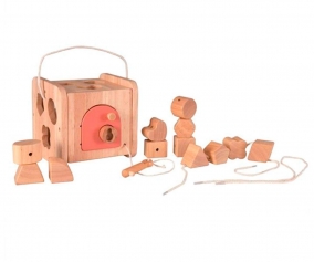 Wooden House with Interlocking Pieces