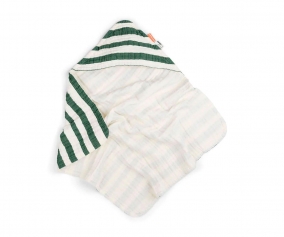 Telo Cappuccio GOTS Stripes Green