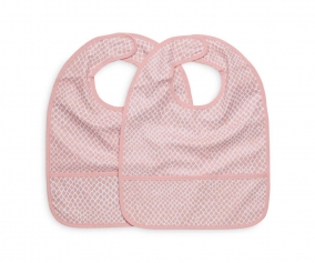 2 bavoirs impermables Snake Pale Pink