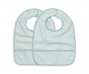 2 bavoirs impermables Snake Soft Green 