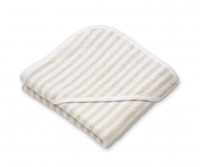 Capa de banho Caro Stripes Crisp branca/arenosa 