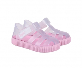 Cangrejeras Infantil Nico Velcro Cristal Transparente/Rosa