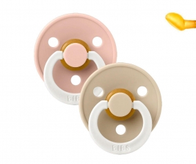 2 Chupetes Nocturnos BIBS Colour Anatmica Blush/Vanilla